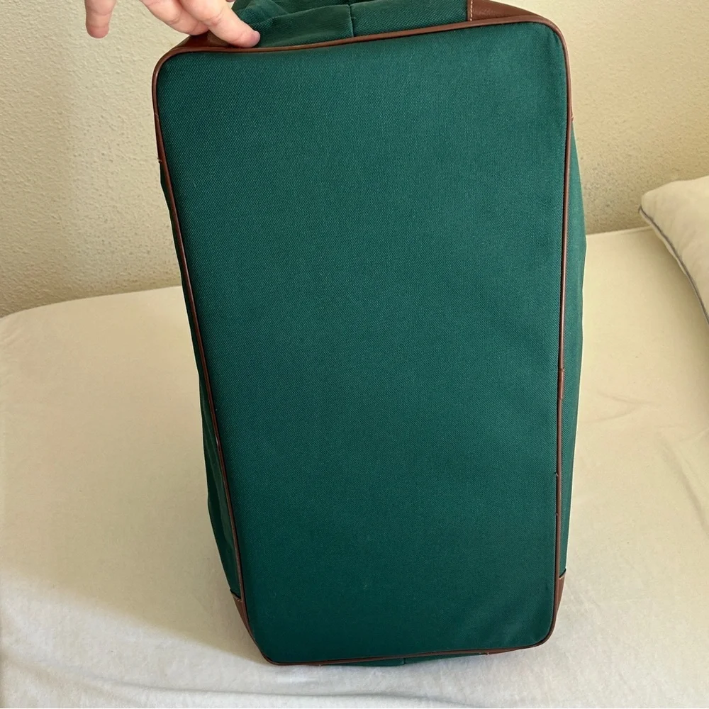 Ralph Lauren Luggage Duffle Bag Green Brown Travel Overnight Sports